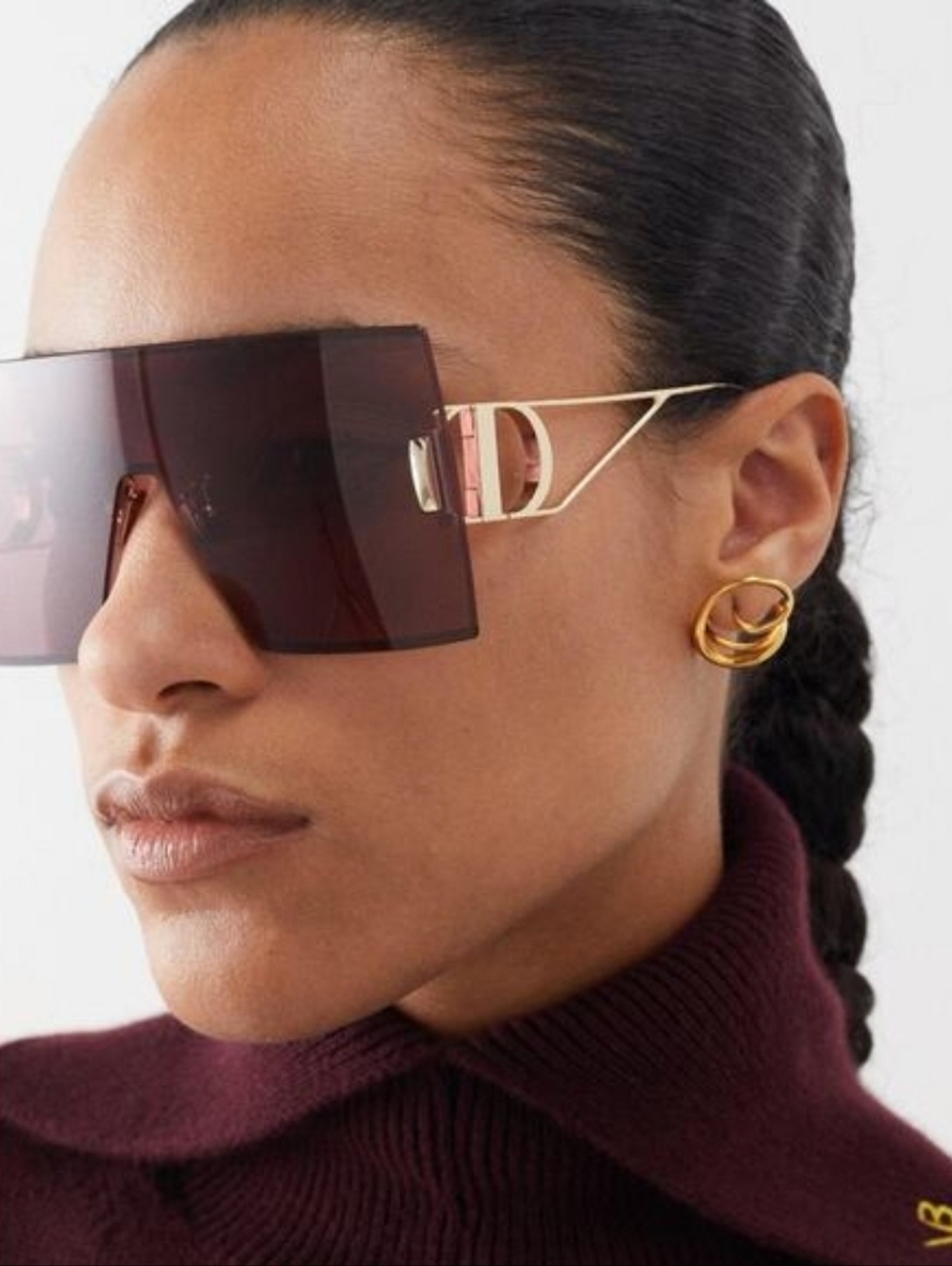 Dior Rose-Tinted Shield Sunglasses for Women